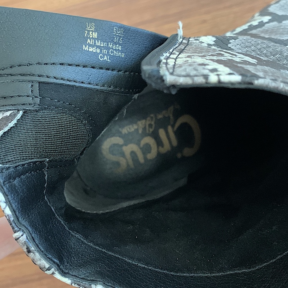 Sam Edelman Snake Pointed Toe Block Heel Booties - image 5